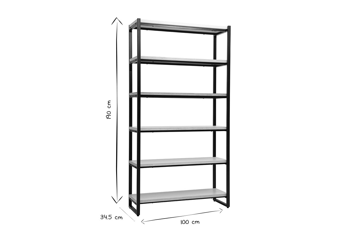 Libreria industriale metallo e legno ARISTOTE