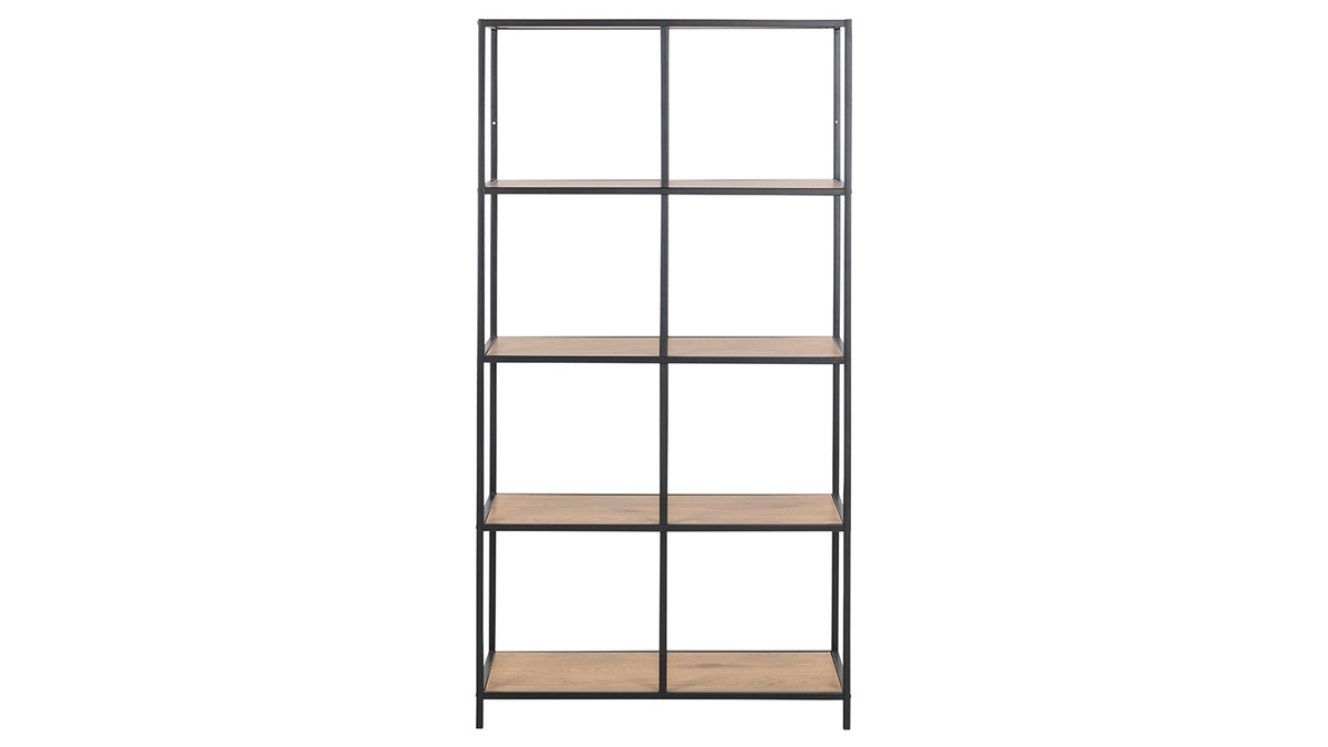 Libreria industriale metallo e legno L77 cm TRESCA