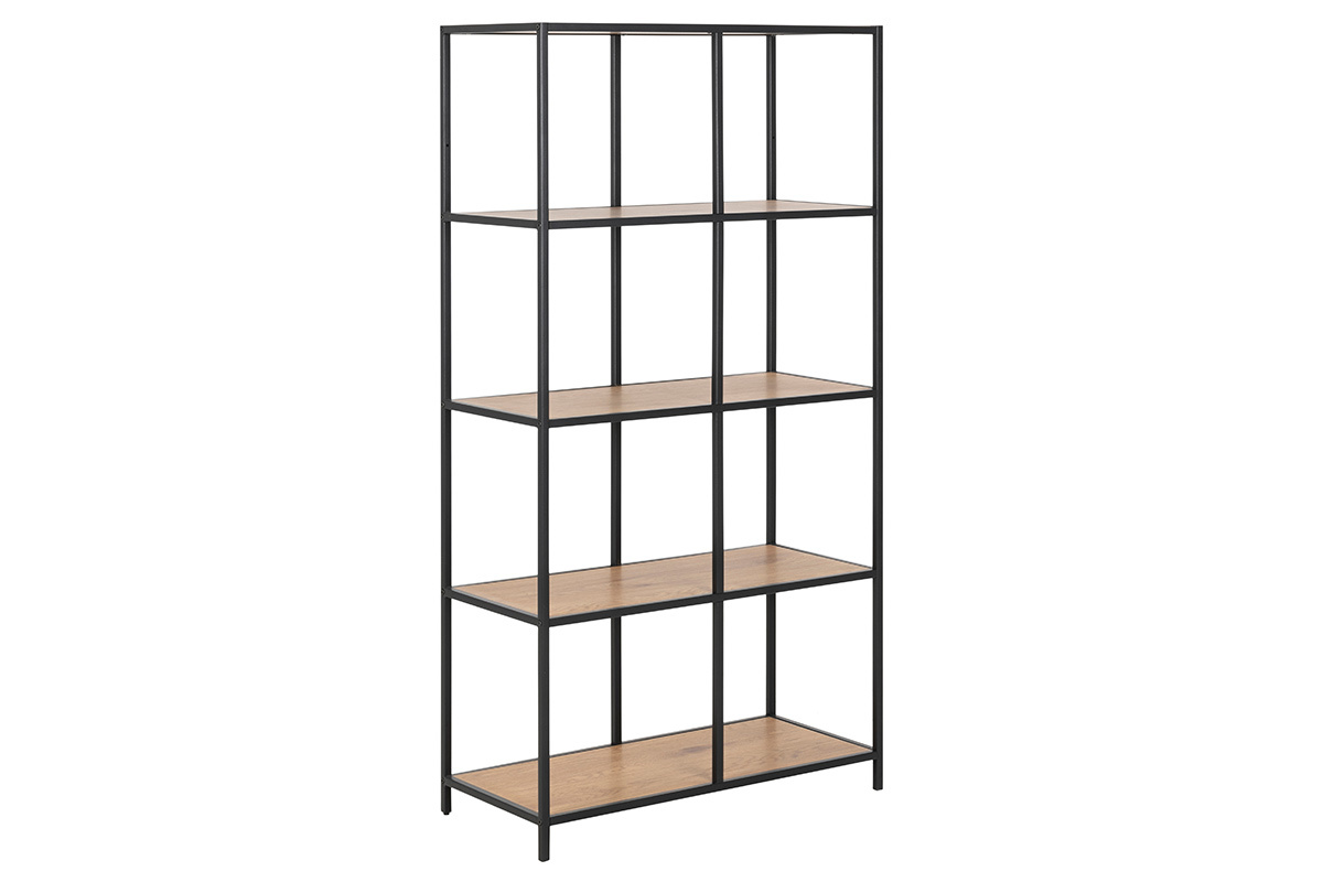 Libreria industriale metallo e legno L77 cm TRESCA