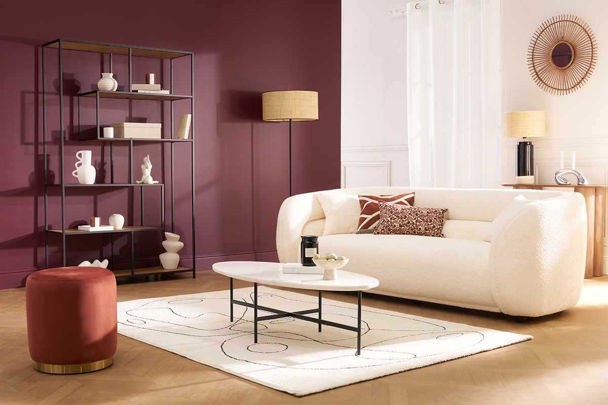 Libreria industriale metallo nero e legno L114 cm TRESCA
