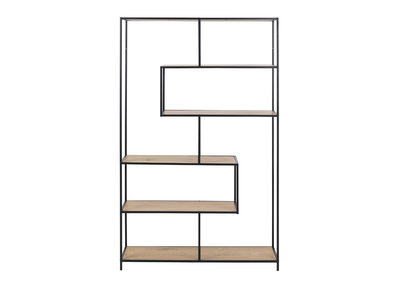 Libreria industriale metallo nero e legno L114 cm TRESCA