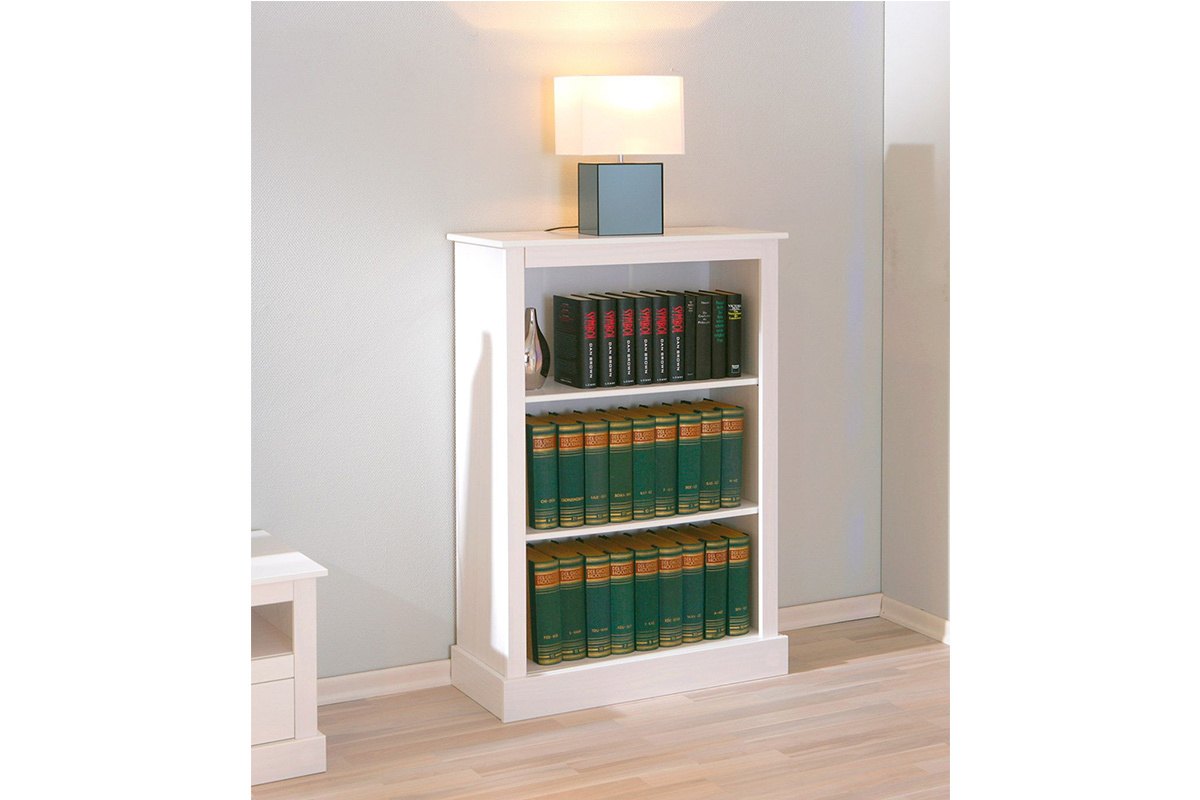 Libreria legno massiccio di pino colore bianco CAMBRIDGE