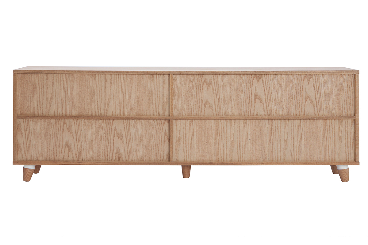 Libreria modulabile bianca e quercia JAZZ - Miliboo