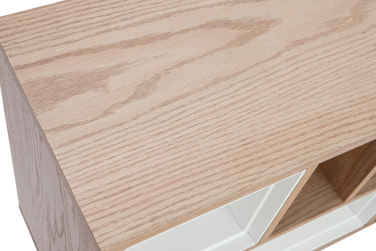 Libreria modulabile bianca e quercia JAZZ - Miliboo