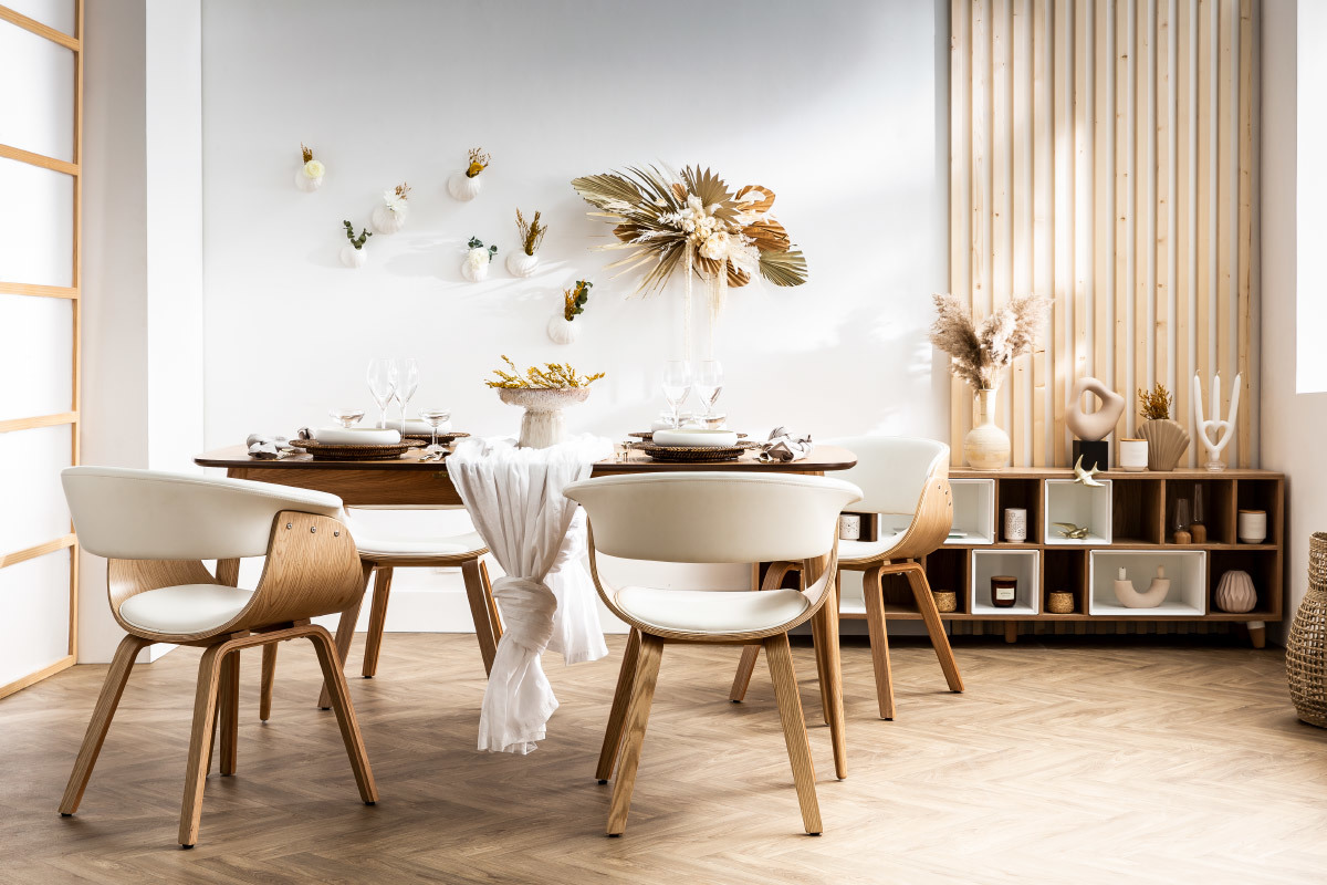 Libreria modulabile bianca e quercia JAZZ - Miliboo