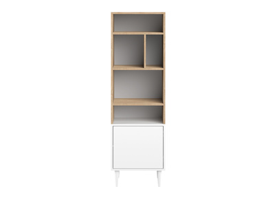 Libreria scandinava 6 scompartimenti legno e bianco STRIPE