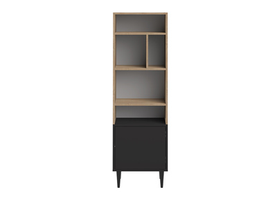 Libreria scandinava 6 scompartimenti legno e nero STRIPE