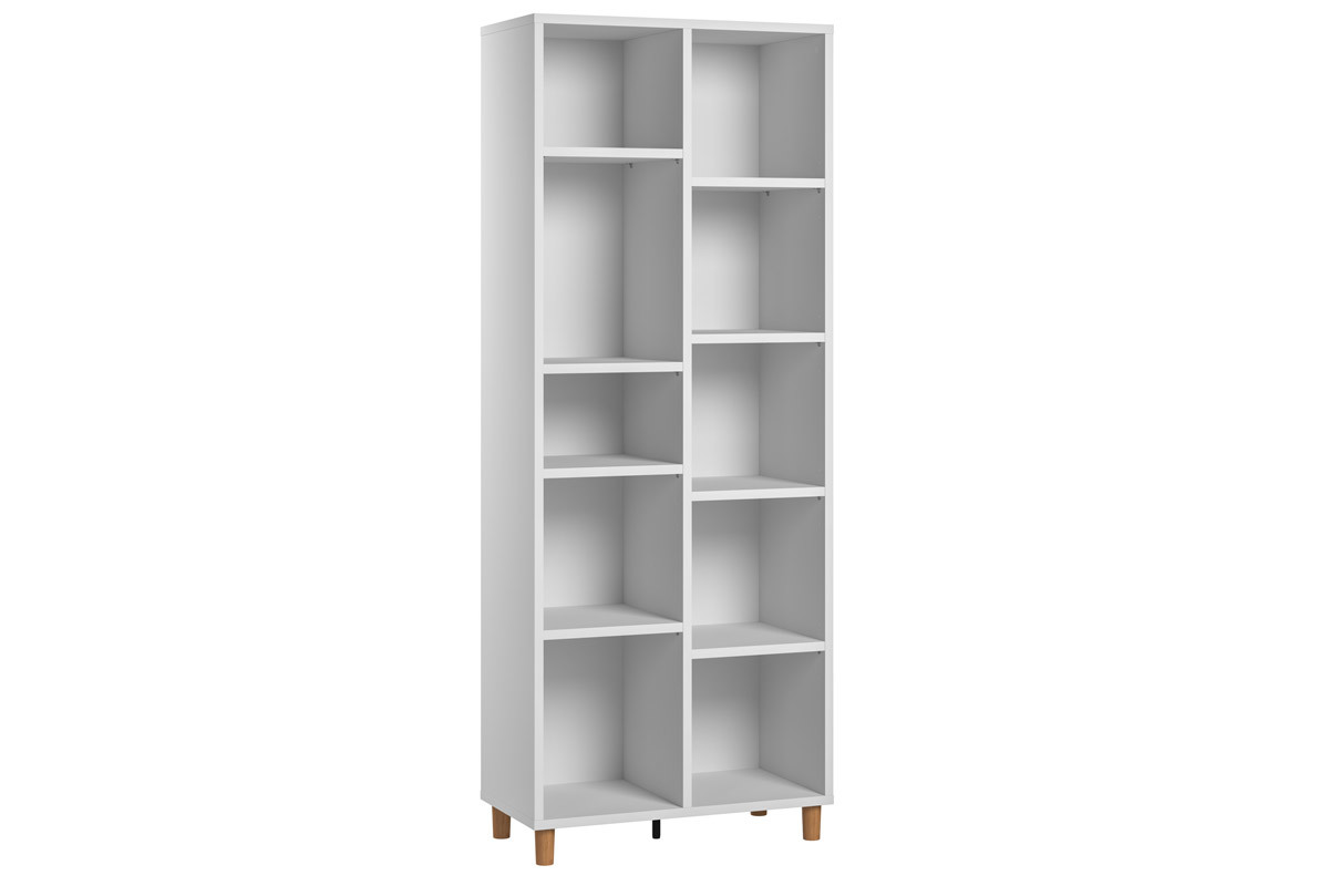 Libreria scandinava bianca e legno JIM