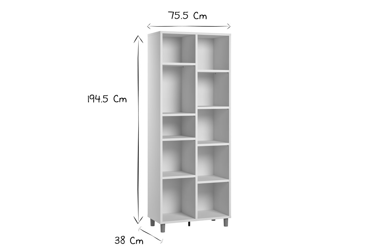 Libreria scandinava bianca e legno JIM