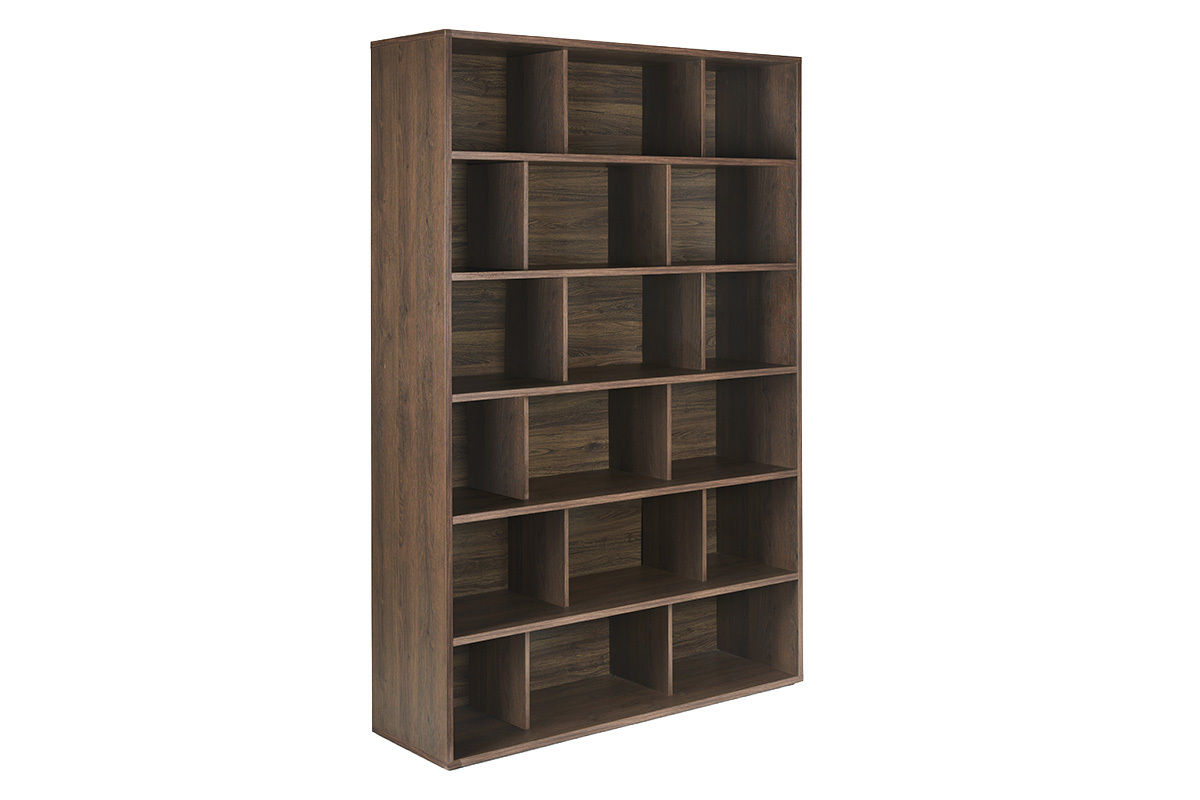 Libreria scandinava finitura legno scuro noce L140 cm EPURE