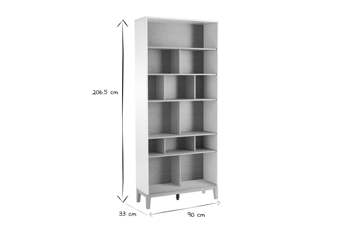 Libreria Monika Black Laccata Nero Opaco, 36.5x34xh180 cm
