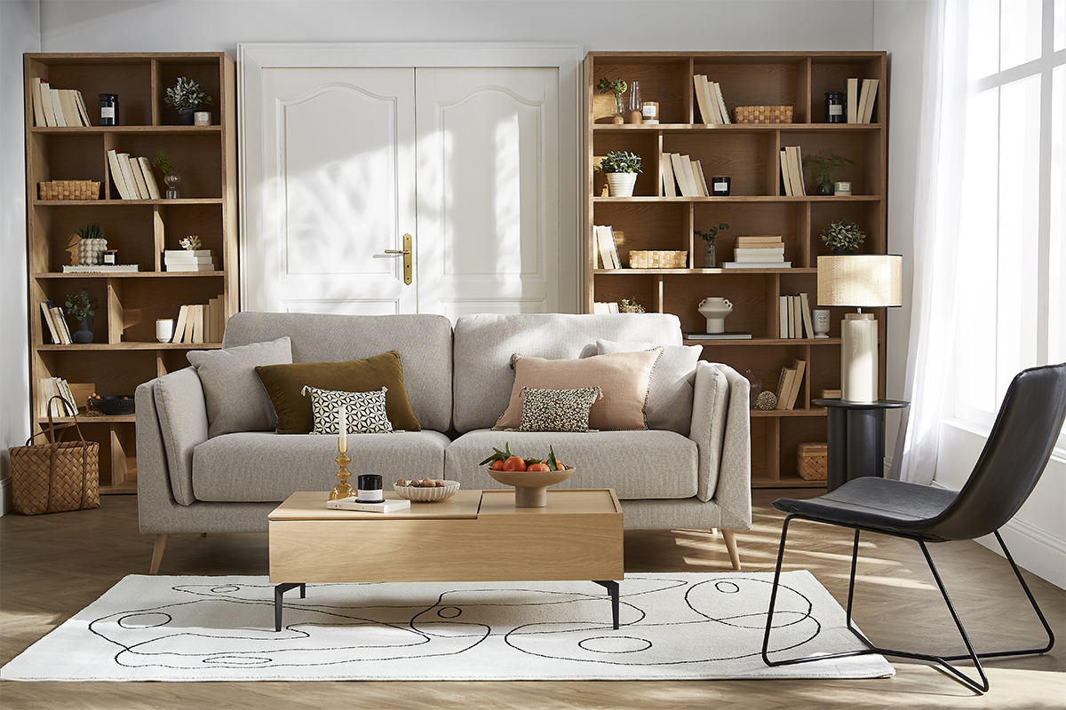 Libreria scandinava legno bianco L140 cm EPURE