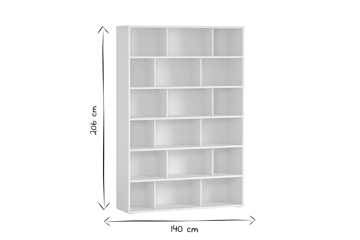 Libreria scandinava legno bianco L140 cm EPURE