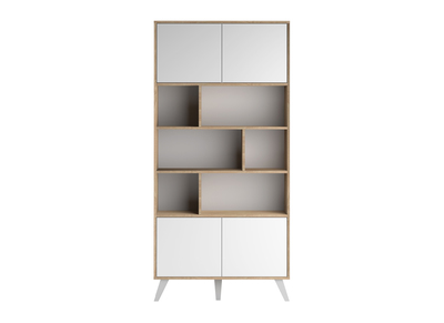 Libreria scandinava legno e bianca ORIGAMI