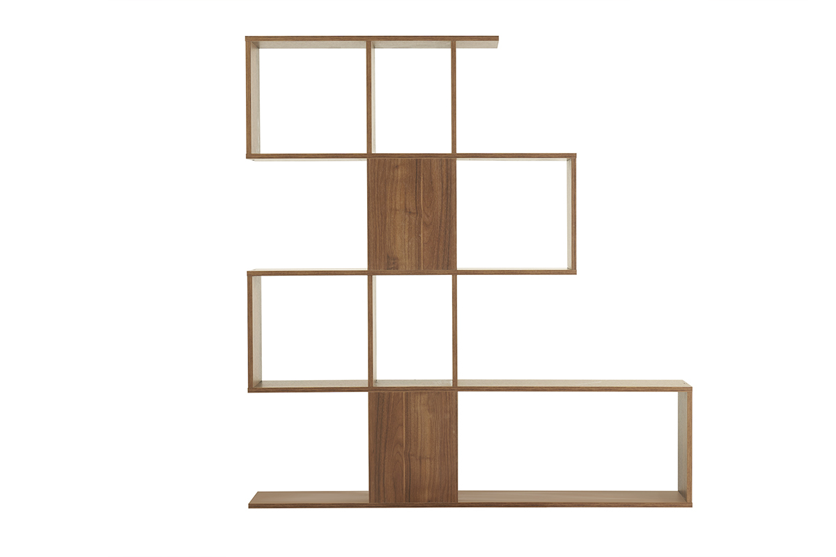 Libreria scandinava mobile divisorio design finitura noce H147 cm COMO