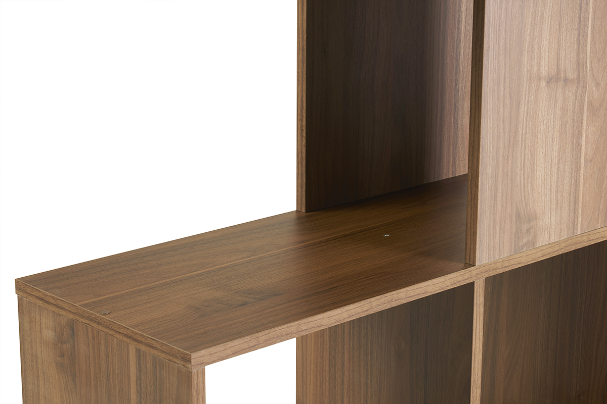 Libreria scandinava mobile divisorio design finitura noce H147 cm COMO