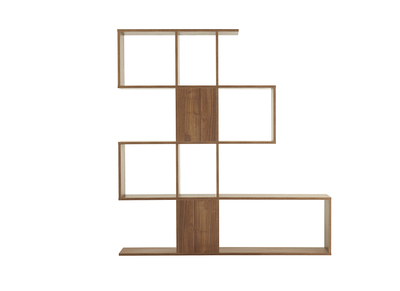 Libreria scandinava mobile divisorio design finitura noce H147 cm COMO