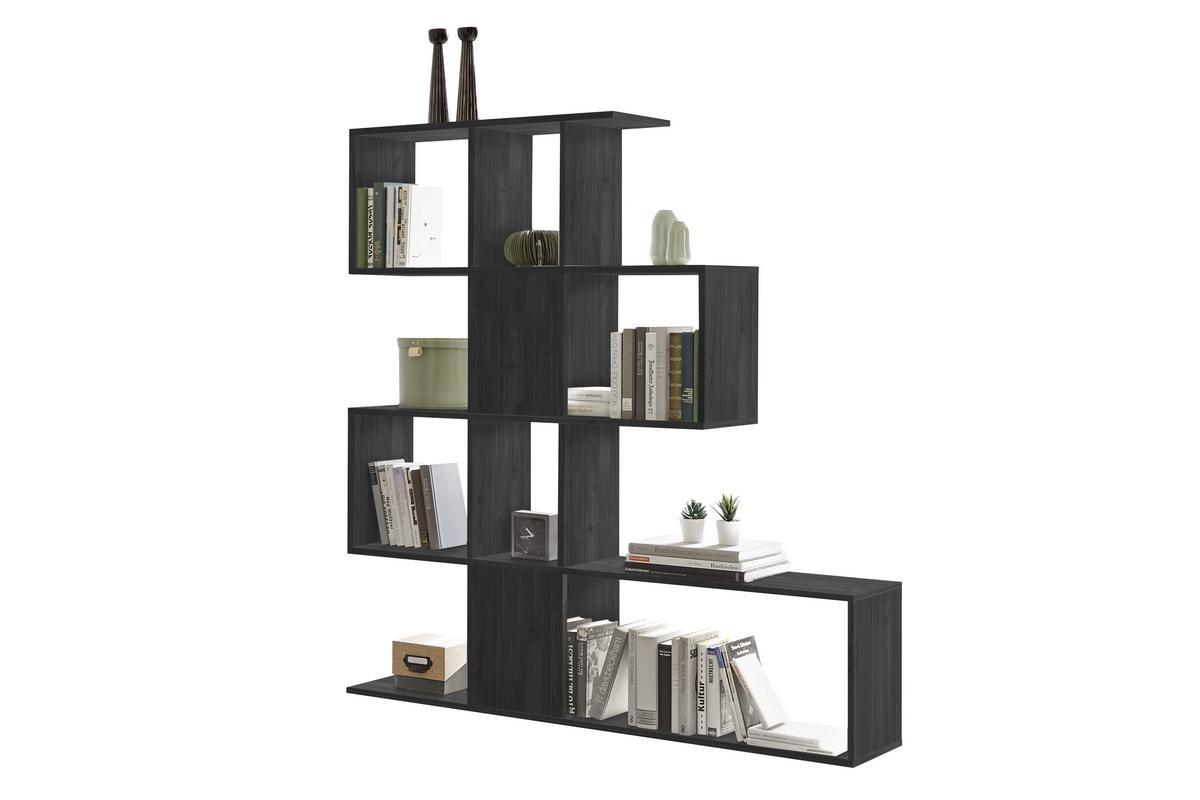 Libreria scandinava mobile divisorio design nero H147 cm COMO