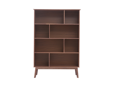 Libreria vintage 8 alloggiamenti in noce INGRID