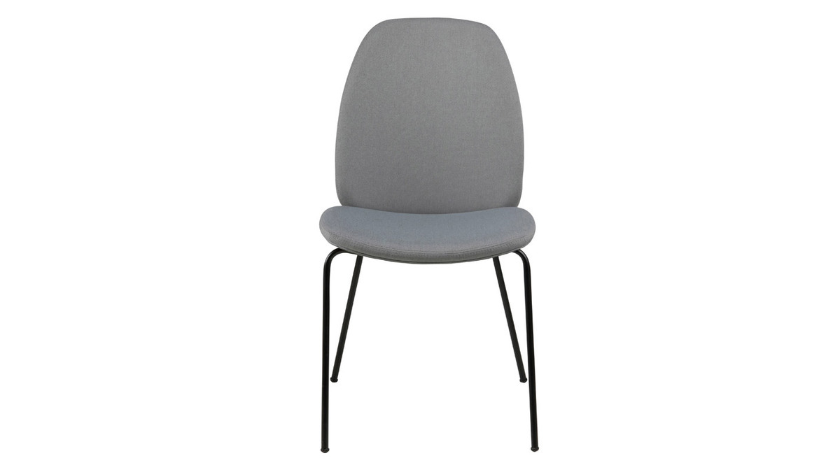 Lotto di 2 sedie design in tessuto grigio chiaro PALOMA