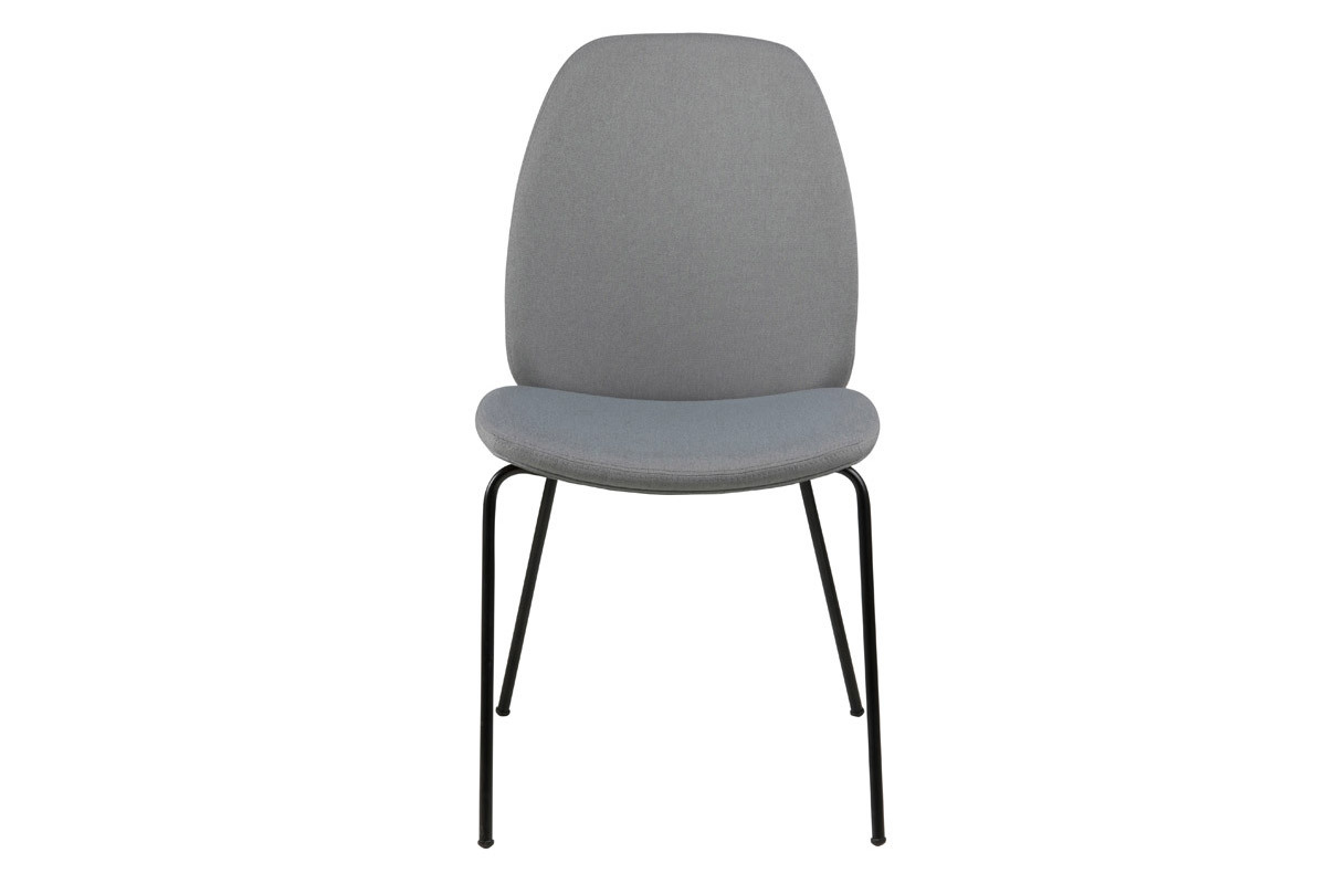 Lotto di 2 sedie design in tessuto grigio chiaro PALOMA