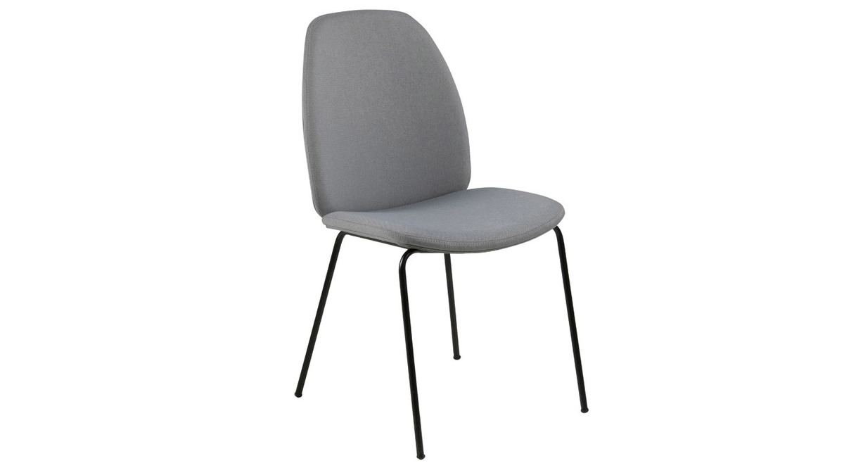 Lotto di 2 sedie design in tessuto grigio chiaro PALOMA