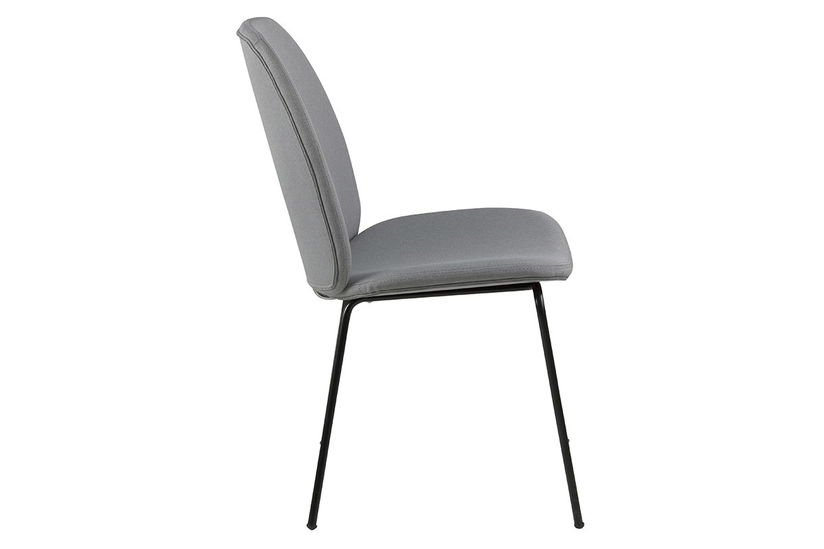 Lotto di 2 sedie design in tessuto grigio chiaro PALOMA