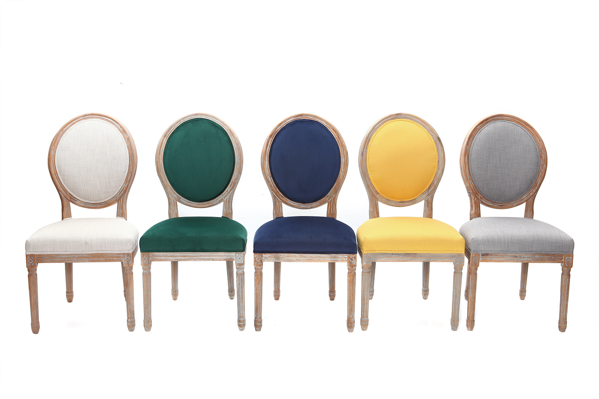 Lotto di 2 sedie in velluto, colore: Verde smeraldo, piedi in legno chiaro, modello: LEGEND