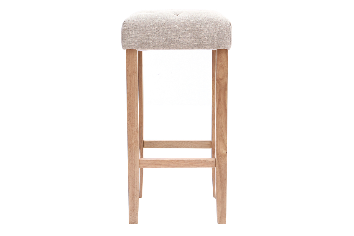 Lotto di 2 sgabelli da bar in tessuto Beige naturale 75cm RIVOLI