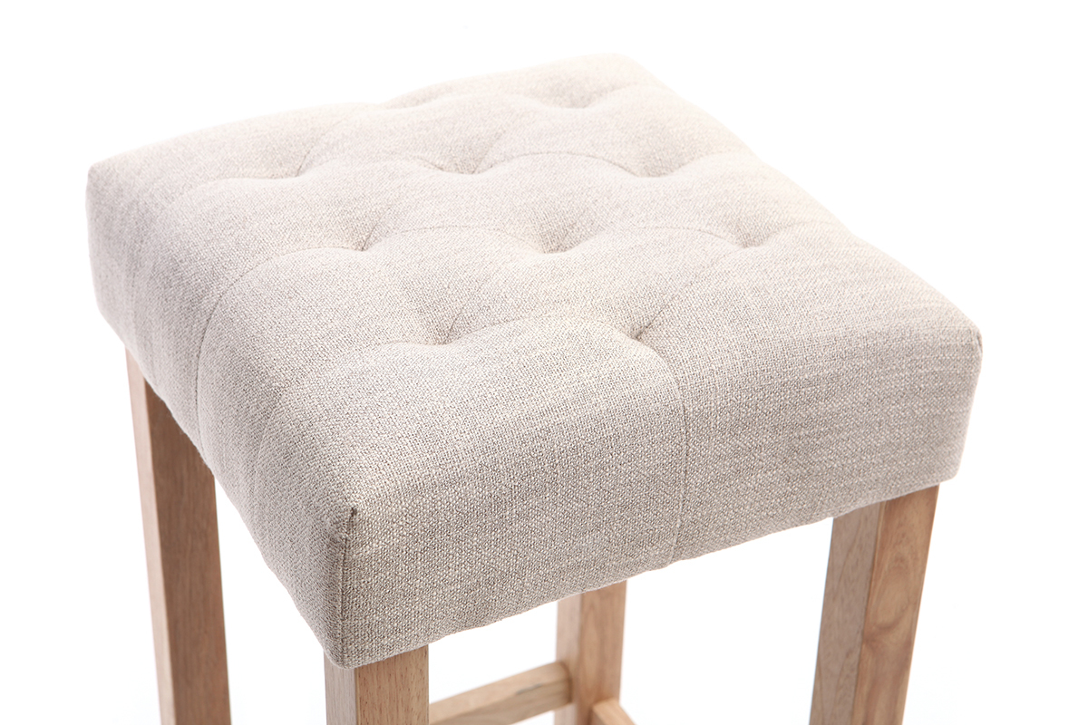 Lotto di 2 sgabelli da bar in tessuto Beige naturale 75cm RIVOLI
