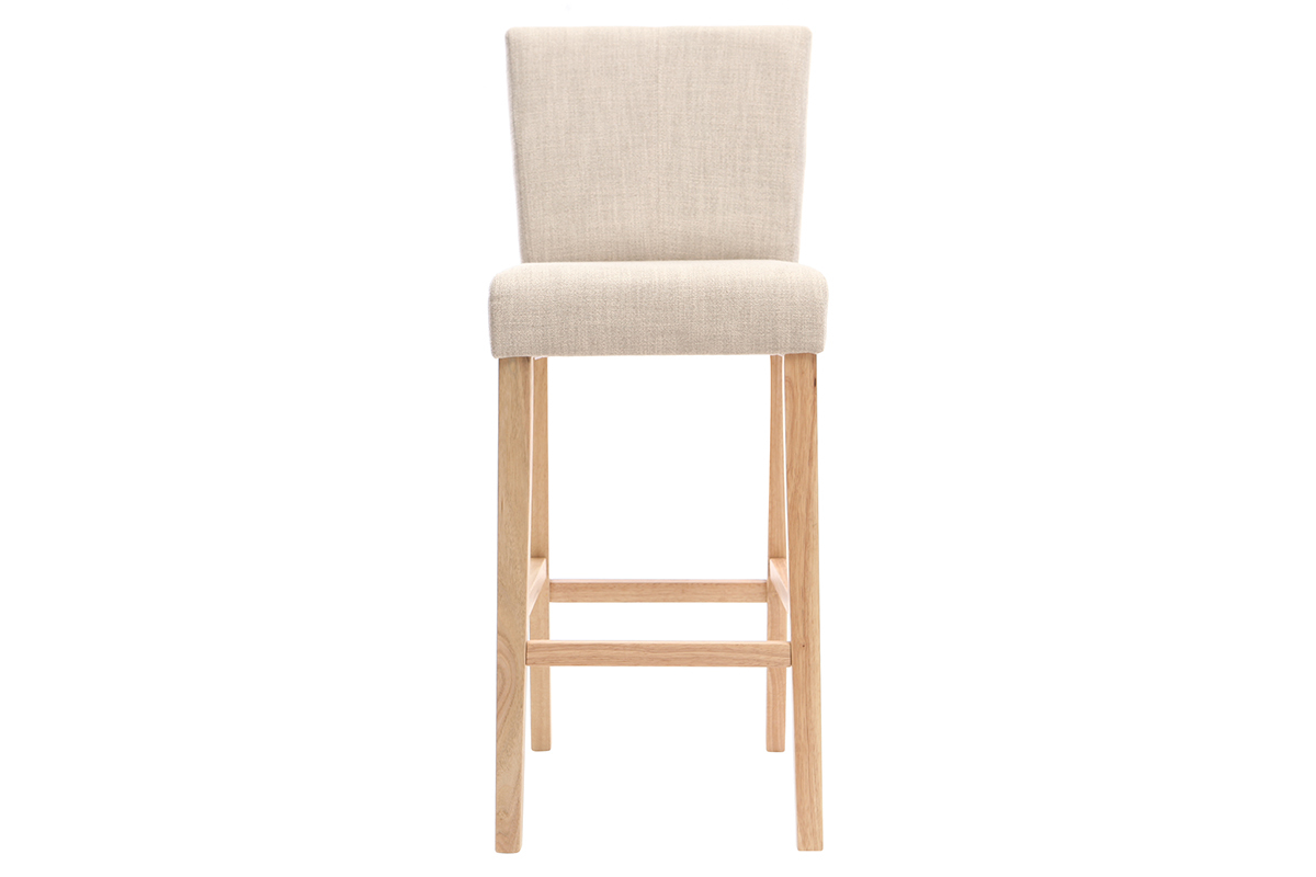 Lotto di 2 sgabelli da bar, in tessuto, colore: Naturale, altezza: 75cm, modello: EDGAR