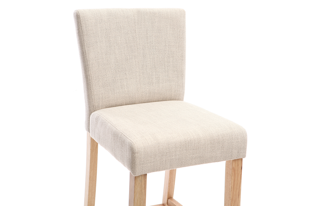 Lotto di 2 sgabelli da bar, in tessuto, colore: Naturale, altezza: 75cm, modello: EDGAR