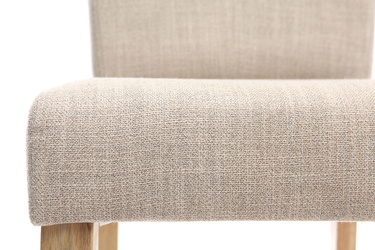 Lotto di 2 sgabelli da bar, in tessuto, colore: Naturale, altezza: 75cm, modello: EDGAR