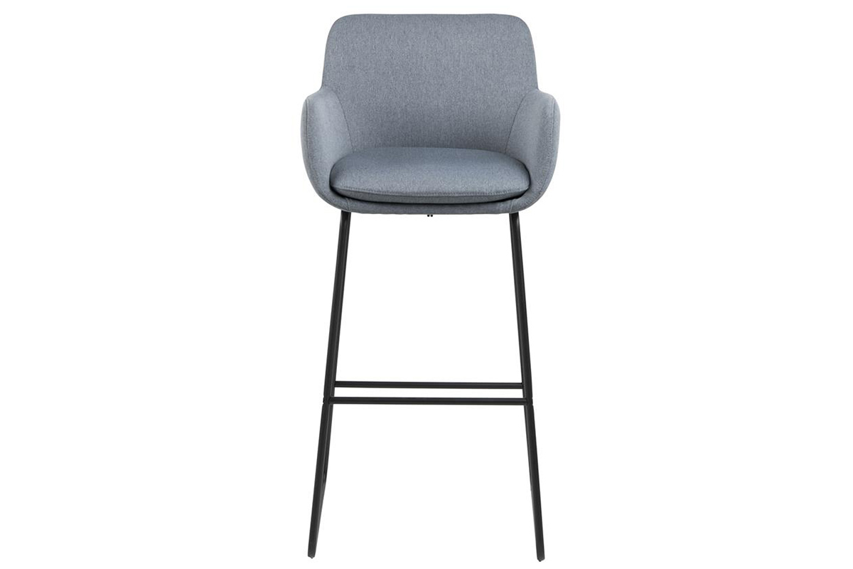 Lotto di 2 sgabelli da bar in tessuto Grigio chiaro 75 cm AMICA