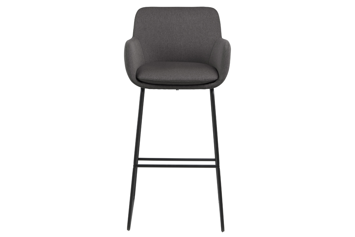 Lotto di 2 sgabelli da bar in tessuto Grigio scuro 75 cm AMICA