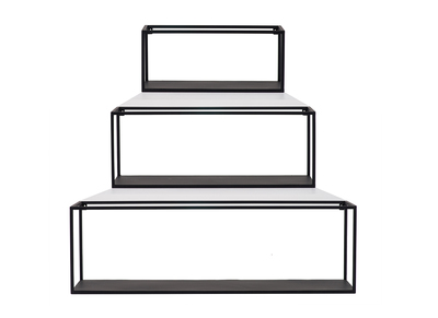 Lotto di 3 mensole da parete rettangolari in metallo Nero KARL