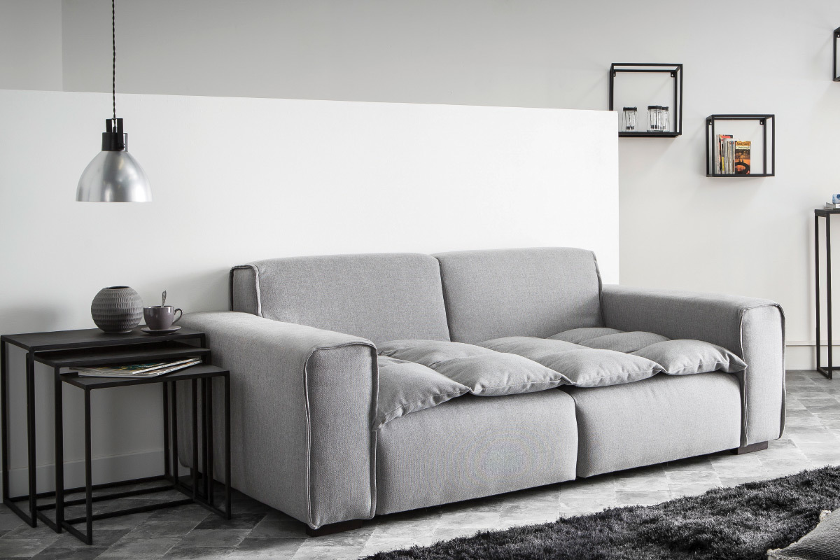 Lotto di 3 tavolini a scomparsa in metallo Nero KARL