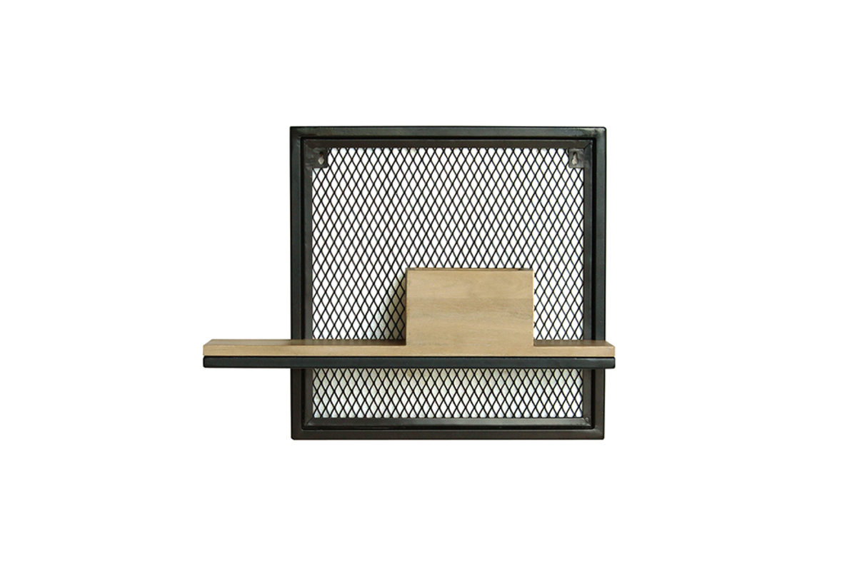 Mensola a muro industriale metallo e mango massiccio L50cm RACK