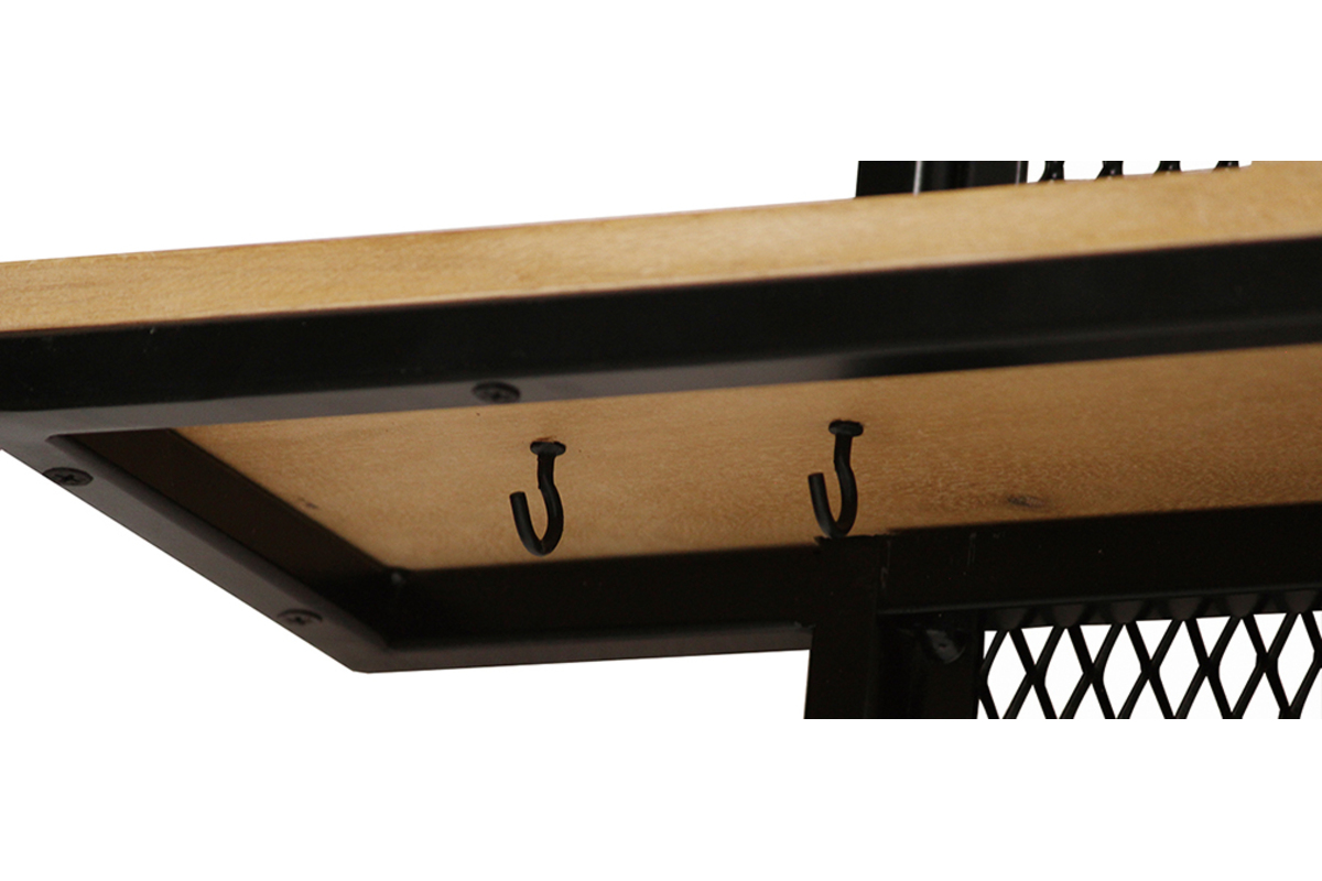 Mensola a muro industriale metallo e mango massiccio L50cm RACK
