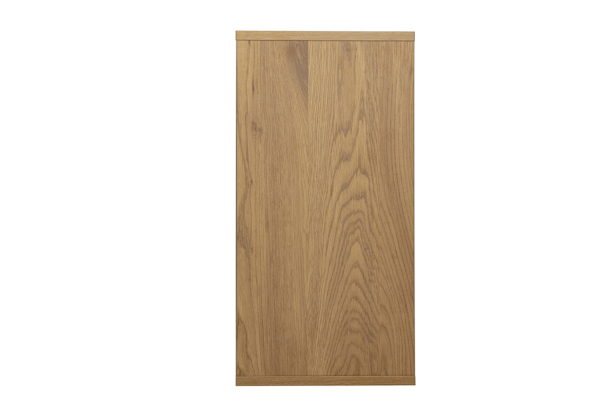 Ripiano da parete in legno chiaro di quercia, vista di profilo, formato verticale, finitura liscia.