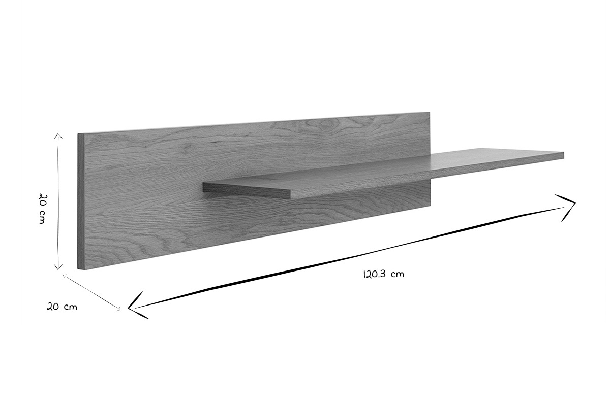 Mensola da muro finitura legno chiaro quercia L120 cm CIME