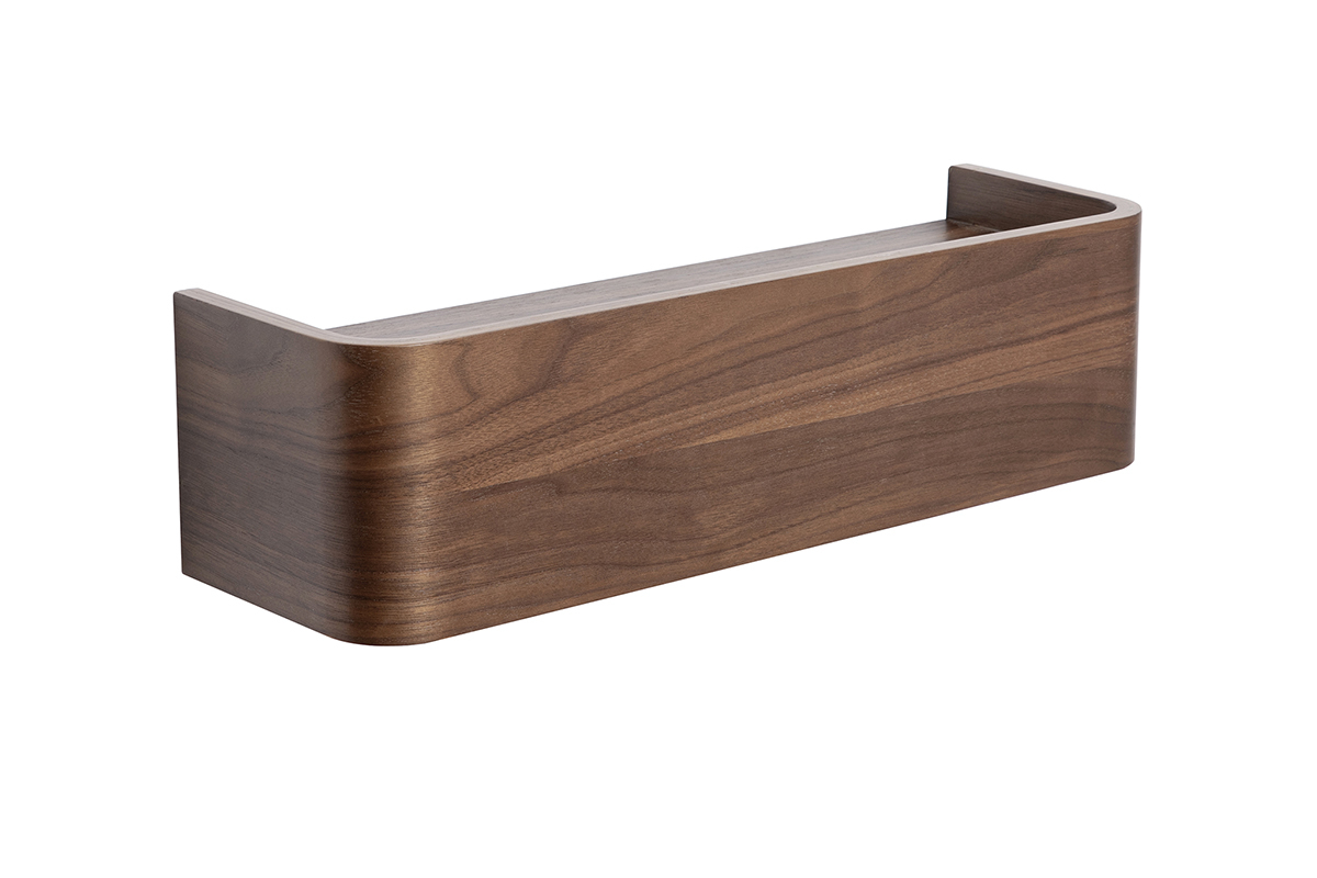 Mensola da muro in noce scuro HOPE, vista da 3/4.