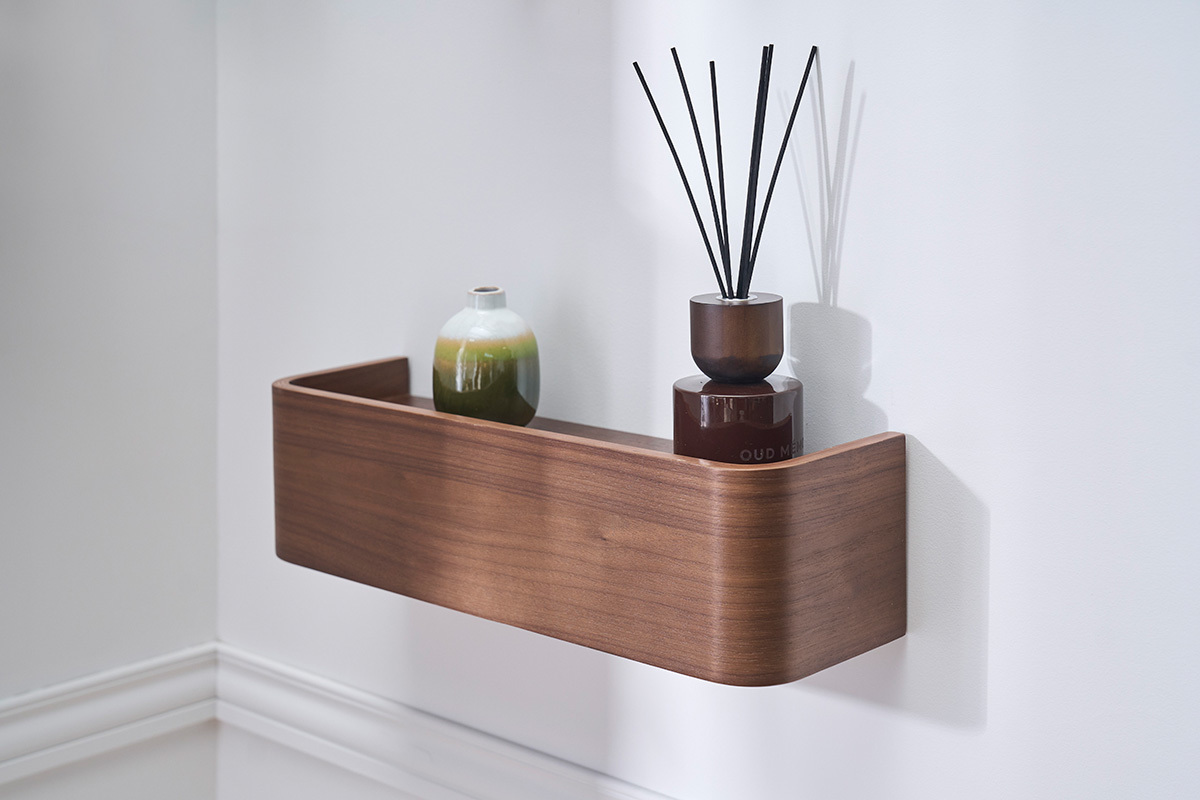 Mensola da muro in noce scuro L48 cm HOPE