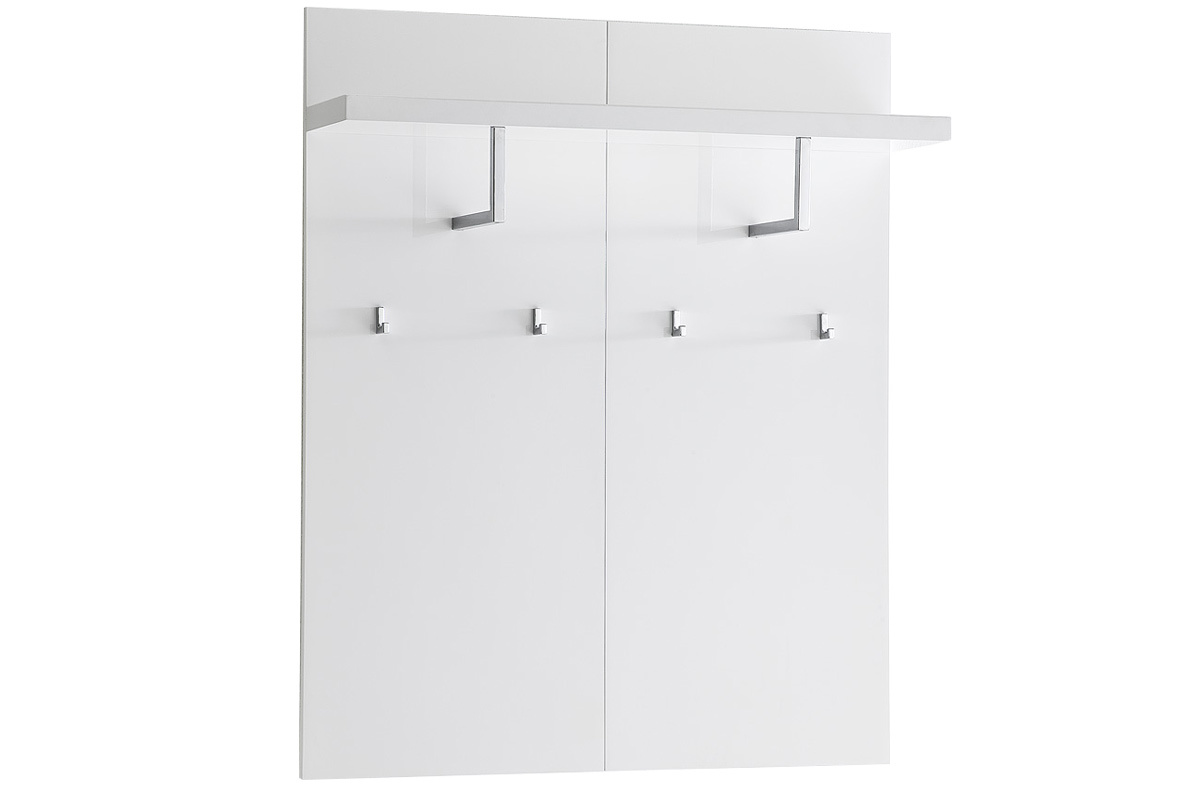 Mensola da parete con appendiabiti bianco laccato L102 cm WELCOME