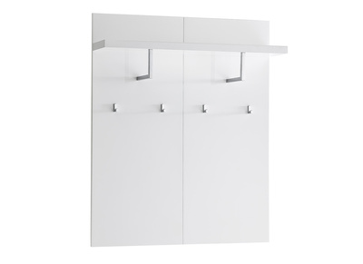 Mensola da parete con appendiabiti bianco laccato L102 cm WELCOME - Mensola da parete con appendiabiti bianco laccato L102 cm WELCOME