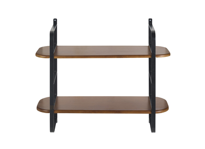 Mensola da parete in legno massello di mango tinto e metallo nero L70 cm AKINA