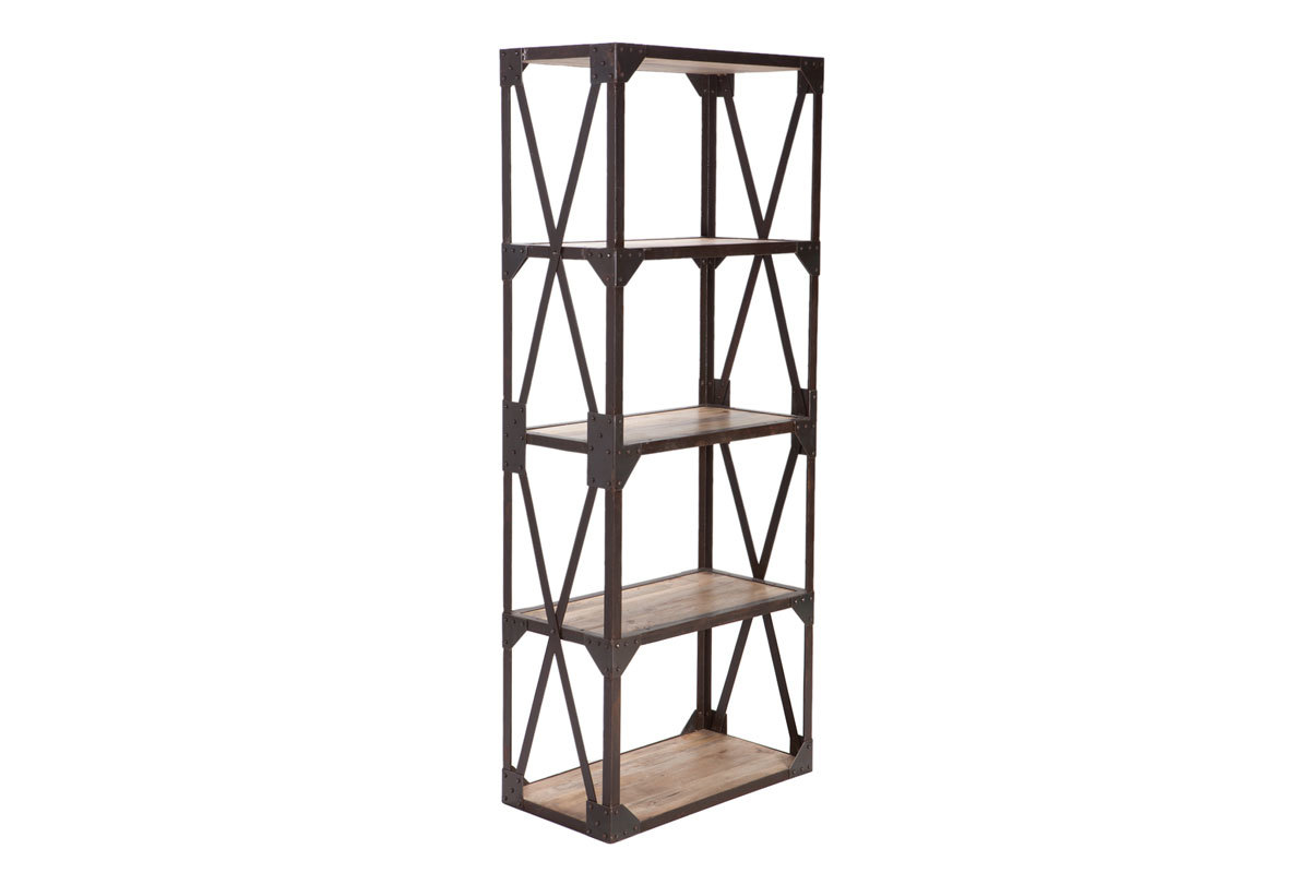 Mensola - libreria stile industriale in metallo e legno ATELIER