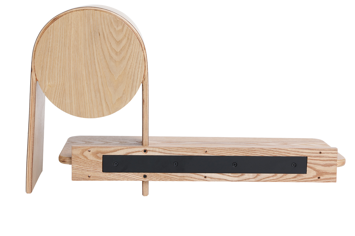 Mensola murale design frassino con specchio SILMA