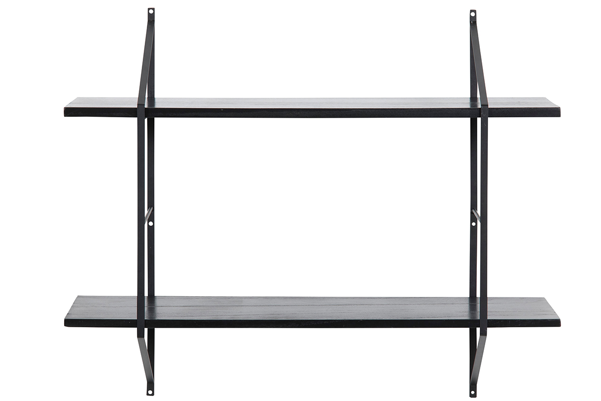 Mensola murale design legno nero e metallo BRIDGE