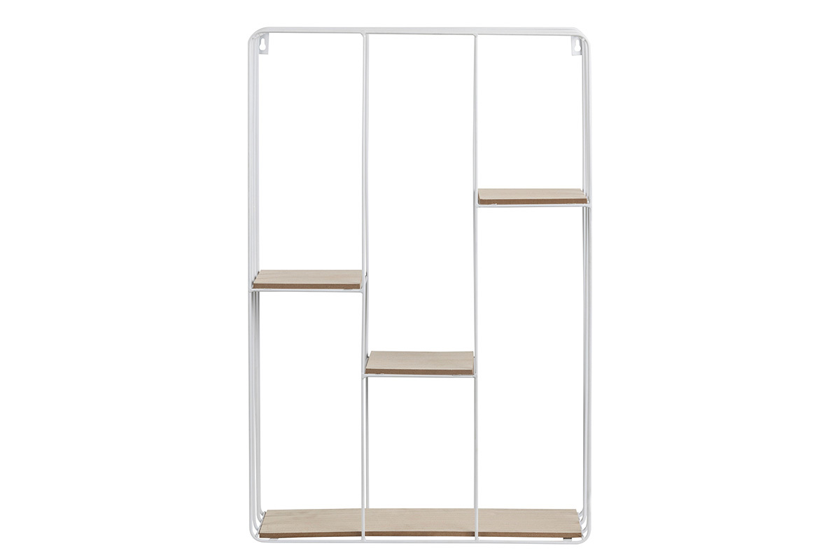 Mensola murale design metallo bianco e legno SLICE